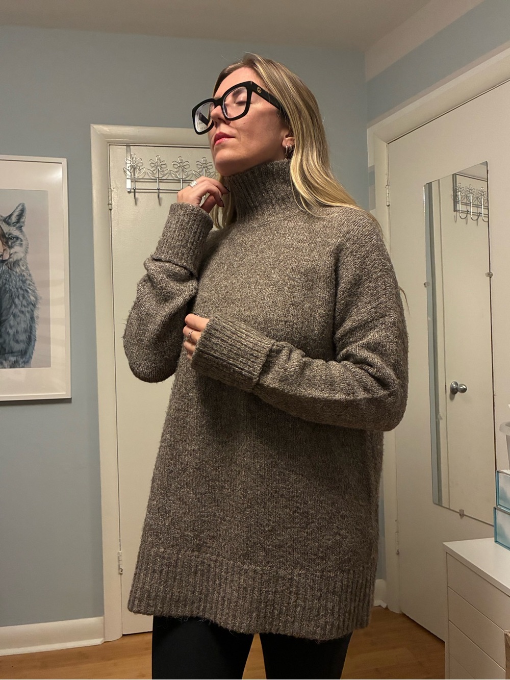 Vero Moda Heathered brown Turtleneck Sweater